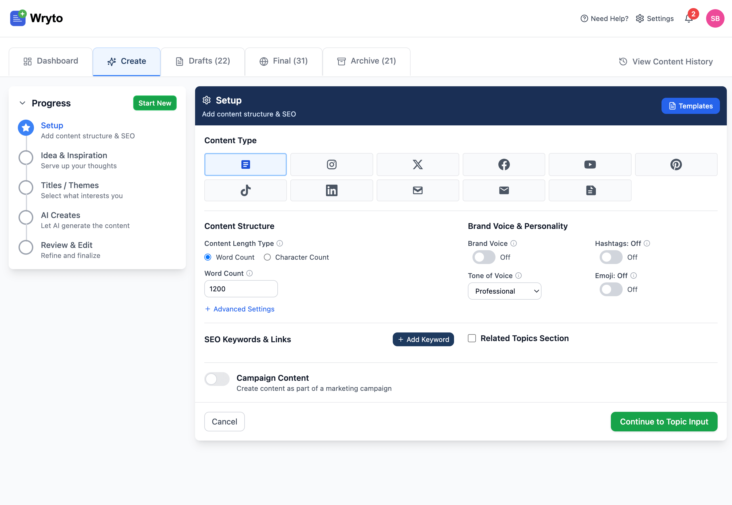Wryto Dashboard View 3